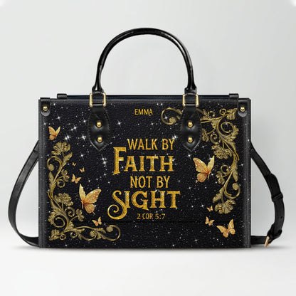 Personalized Christian Leather Handbag & Long Wallet Set | Custom Name & Bible Verse | ChristianArtBag CAB013126