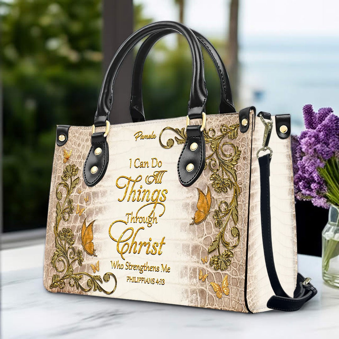 CHRISTIANARTBAG Handbags Burgundy - Custom Bible Verses Name & Color - Personalized Leather Handbag - CABLTB02012226