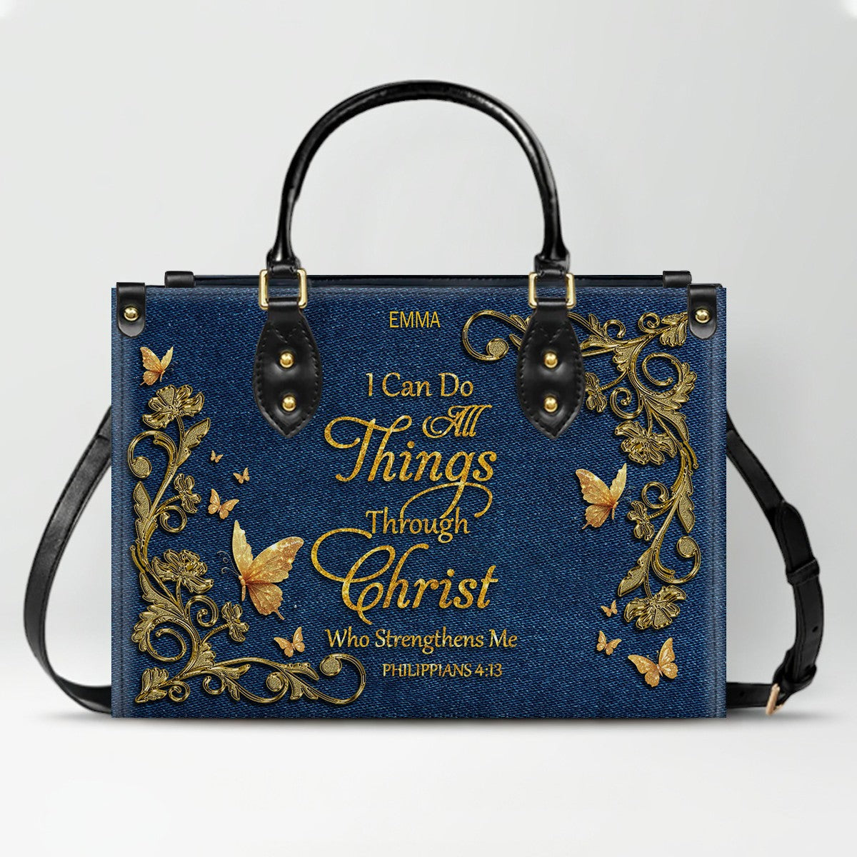 CHRISTIANARTBAG Personalized Leather Handbag with Bible Verse – Custom Name & Color Christian Gift for Women - CAB012726