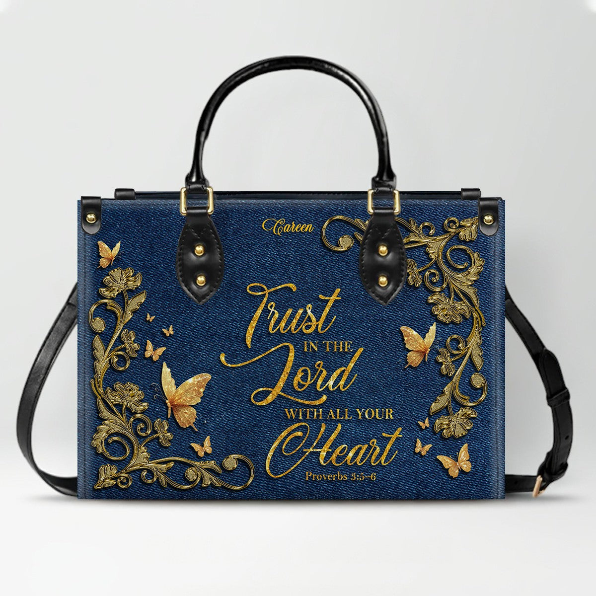 CHRISTIANARTBAG Personalized Leather Handbag with Bible Verse – Custom Name & Color Christian Gift for Women - CAB012726