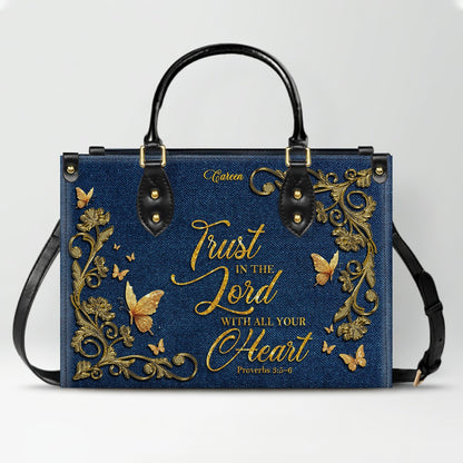 CHRISTIANARTBAG Personalized Leather Handbag with Bible Verse – Custom Name & Color Christian Gift for Women - CAB012726