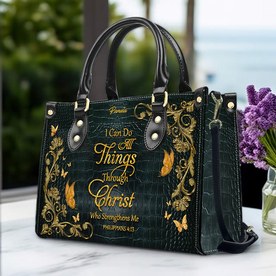 CHRISTIANARTBAG Handbags Forest Green - Custom Bible Verses Name & Color - Personalized Leather Handbag - CABLTB03012226