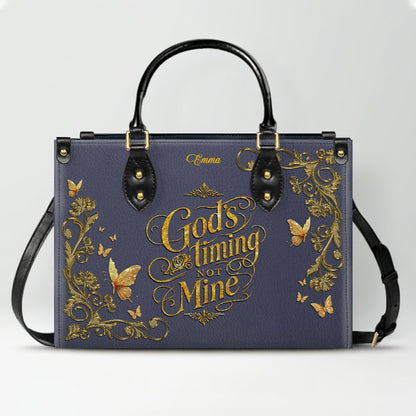 Personalized Leather Handbag Purple for Women – Custom Name Christian Tote Bag with Bible Verse, Luxury Gift for Mom | CHRISTIANARTBAG CAB24426
