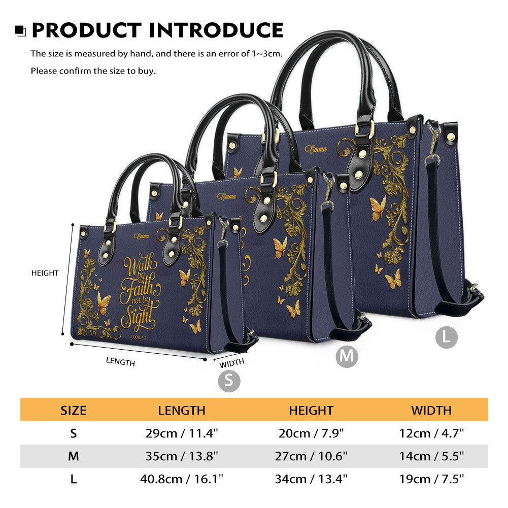 Personalized Leather Handbag Purple for Women – Custom Name Christian Tote Bag with Bible Verse, Luxury Gift for Mom | CHRISTIANARTBAG CAB24426