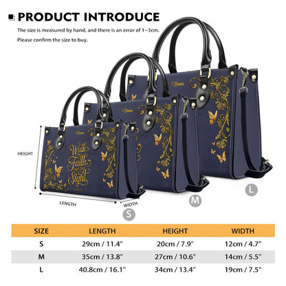 Personalized Leather Handbag Purple for Women – Custom Name Christian Tote Bag with Bible Verse, Luxury Gift for Mom | CHRISTIANARTBAG CAB24426
