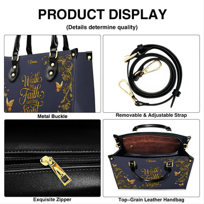 Personalized Leather Handbag Purple for Women – Custom Name Christian Tote Bag with Bible Verse, Luxury Gift for Mom | CHRISTIANARTBAG CAB24426