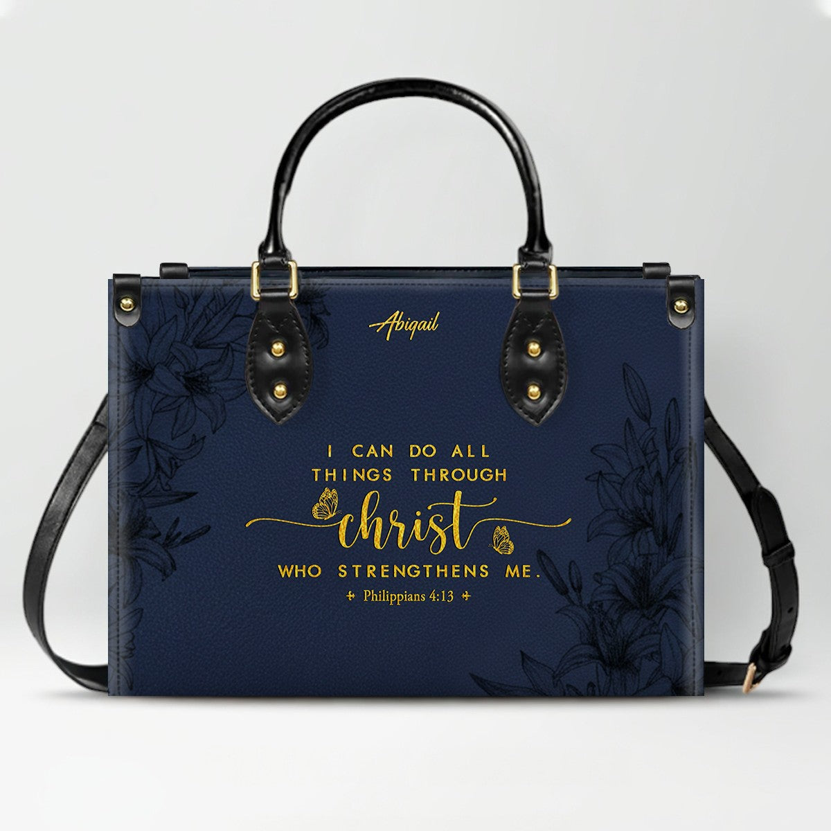 Personalized Leather Handbag with Bible Verse – Christian Gift for Women | CHRISTIANARTBAG CAB01020326