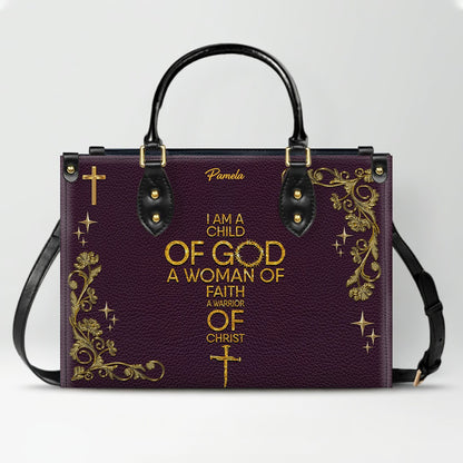 Personalized Leather Handbag & Long Wallet Set – Custom Name & Bible Verse | Elegant Christian Gift for Women