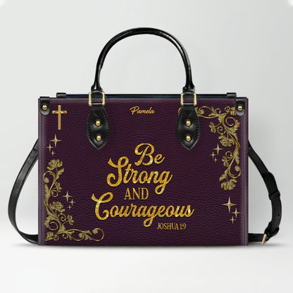 Personalized Leather Handbag & Long Wallet Set – Custom Name & Bible Verse | Elegant Christian Gift for Women