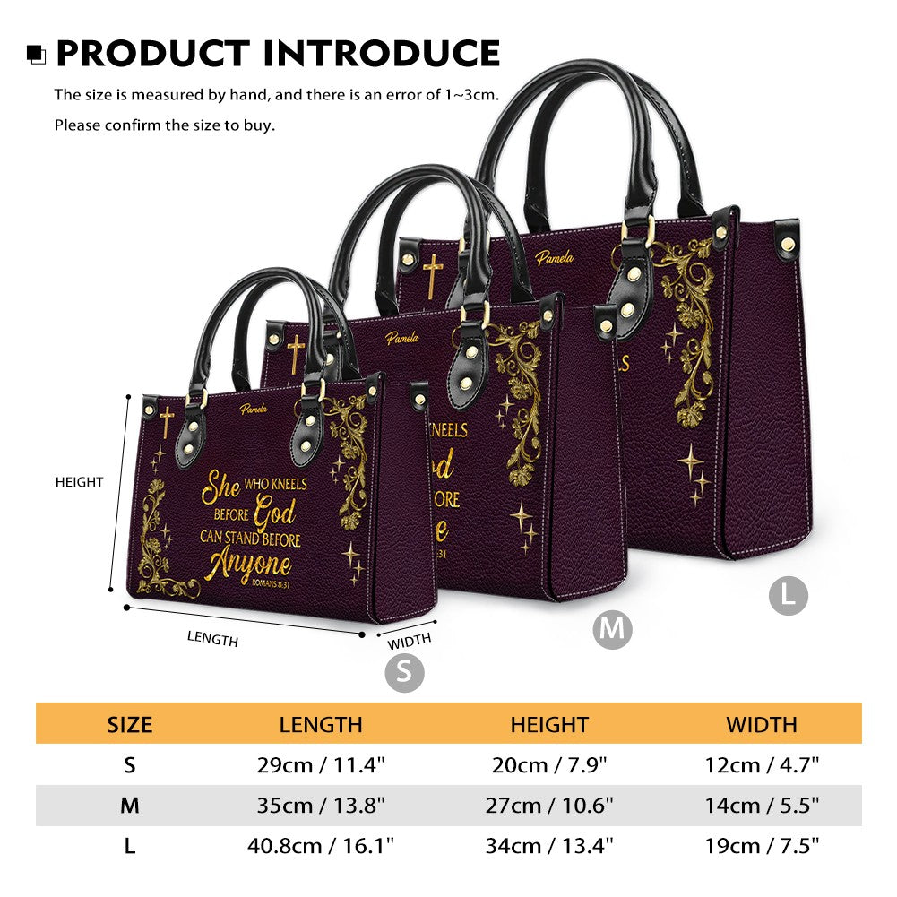 Personalized Leather Handbag & Long Wallet Set – Custom Name & Bible Verse | Elegant Christian Gift for Women