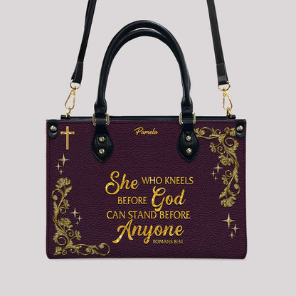 Personalized Leather Handbag & Long Wallet Set – Custom Name & Bible Verse | Elegant Christian Gift for Women