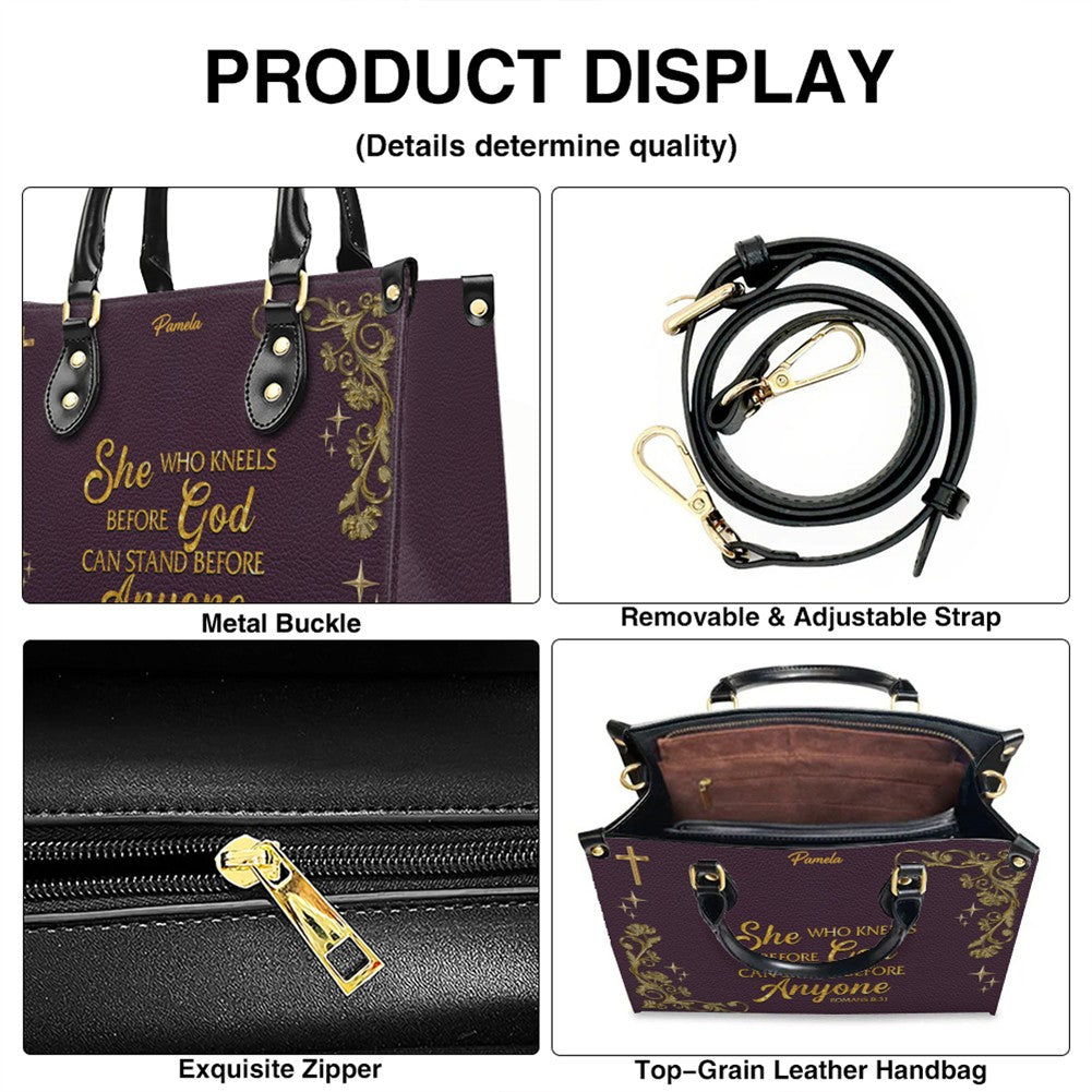 Personalized Leather Handbag & Long Wallet Set – Custom Name & Bible Verse | Elegant Christian Gift for Women