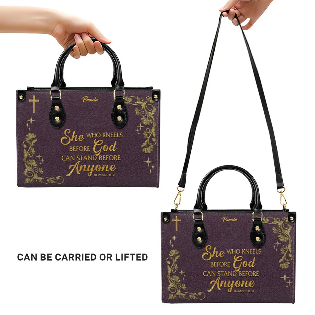 Personalized Leather Handbag & Long Wallet Set – Custom Name & Bible Verse | Elegant Christian Gift for Women