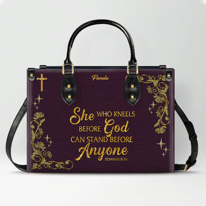 Personalized Leather Handbag & Long Wallet Set – Custom Name & Bible Verse | Elegant Christian Gift for Women