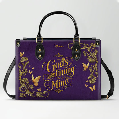 Personalized Leather Handbag for Women – Custom Name Christian Tote Bag with Bible Verse, Luxury Gift for Mom | CHRISTIANARTBAG CAB4326