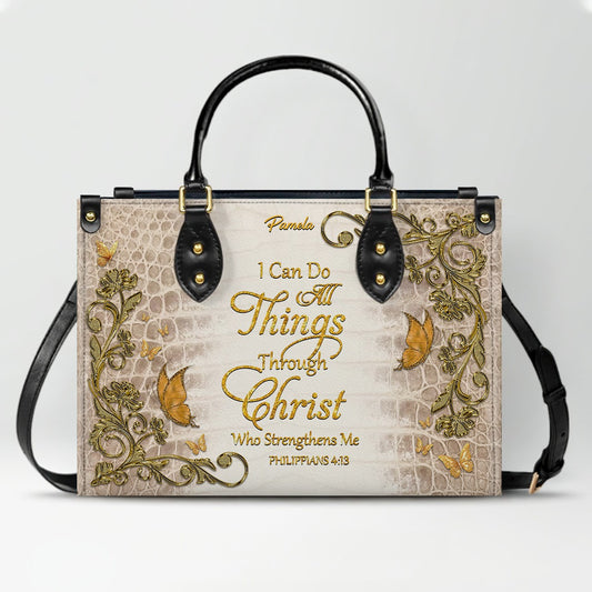 CHRISTIANARTBAG Handbags Albino Croc - Custom Bible Verses Name & Color - Personalized Leather Handbag - CABLTB04012226