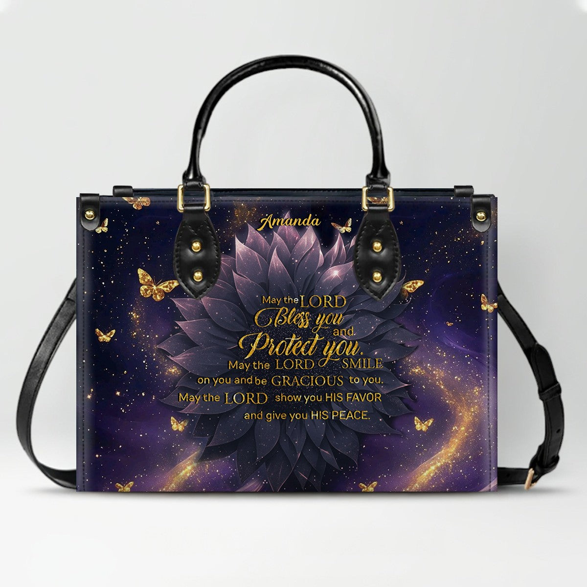 Personalized Christian Leather Handbag – Custom Name & Bible Verse | Faith-Inspired Gift for Women by CHRISTIANARTBAG