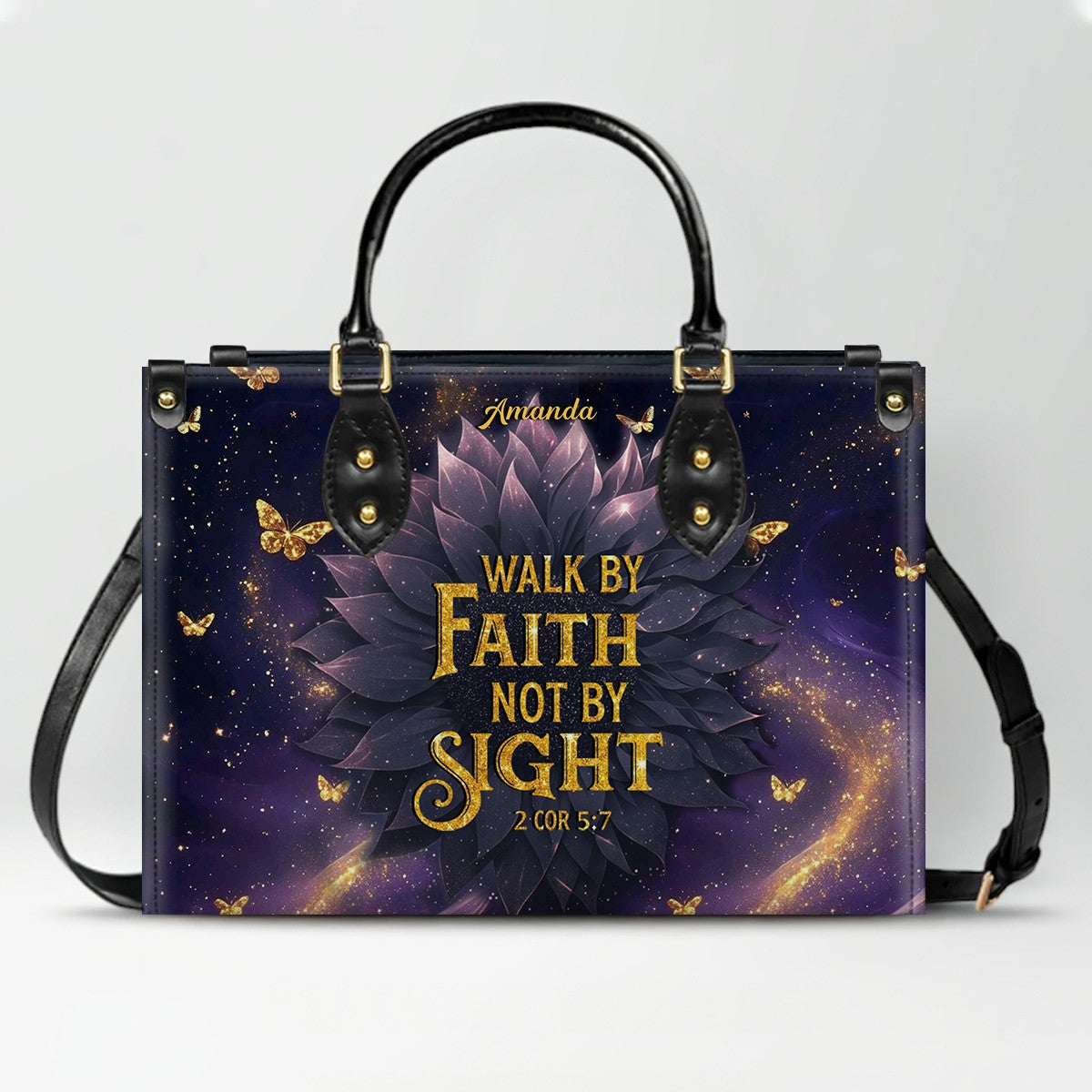 Personalized Christian Leather Handbag – Custom Name & Bible Verse | Faith-Inspired Gift for Women by CHRISTIANARTBAG