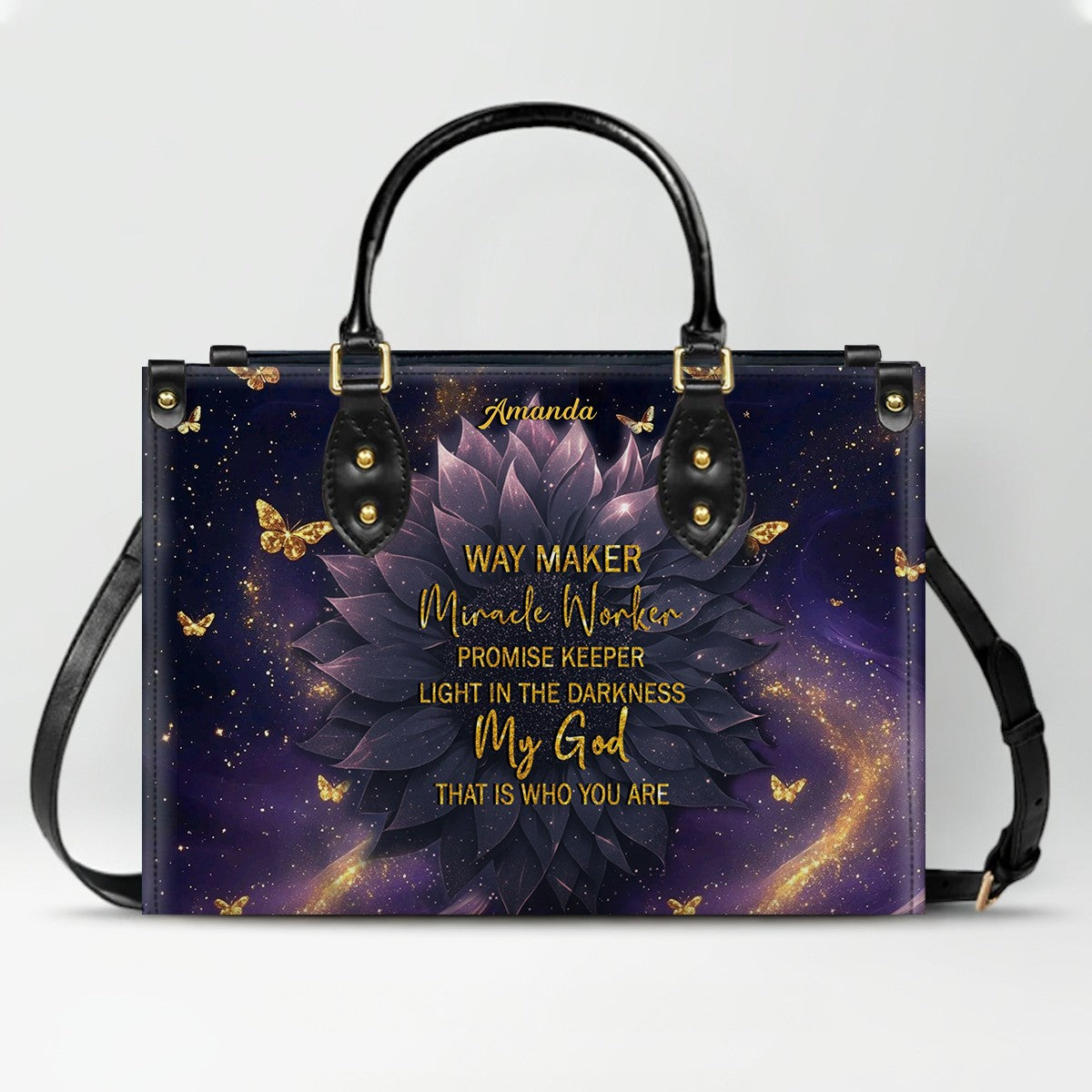 Personalized Christian Leather Handbag – Custom Name & Bible Verse | Faith-Inspired Gift for Women by CHRISTIANARTBAG