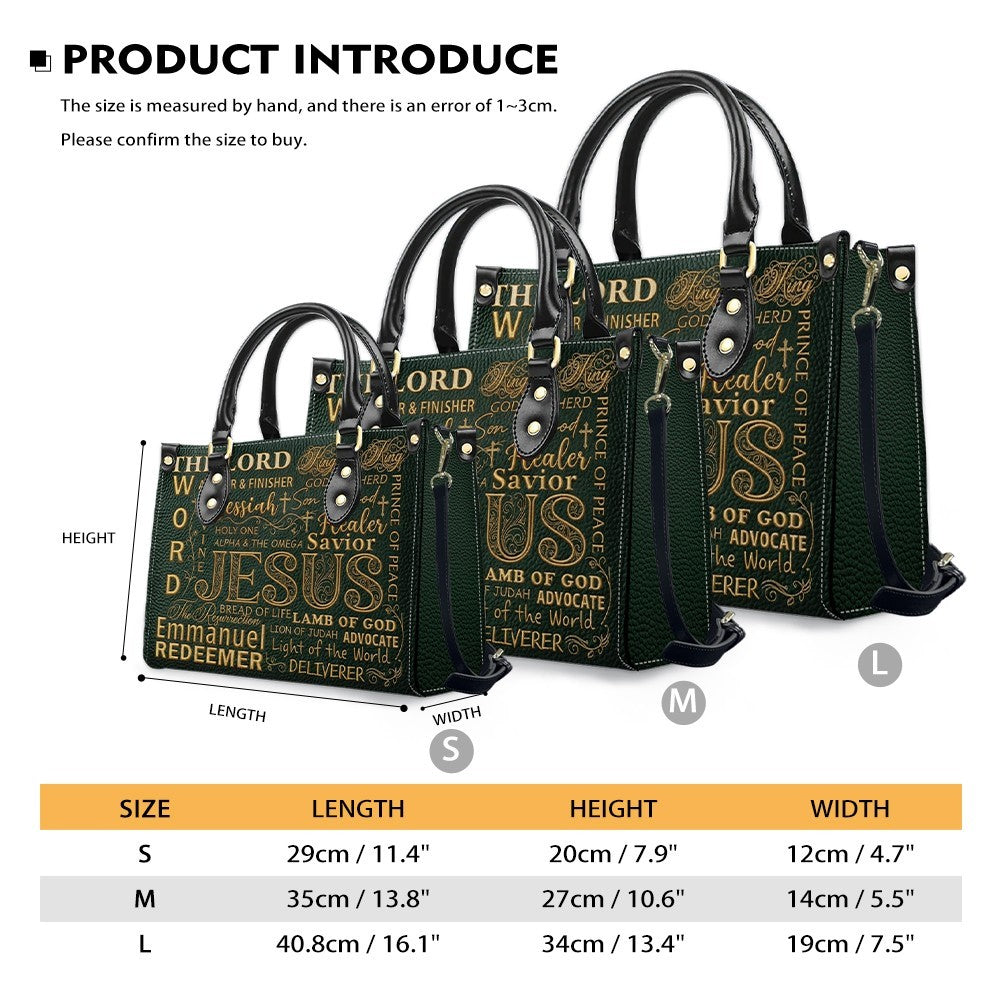 CHRISTIANARTBAG Personalized Leather Handbag - Custom [COLOR] Purse with [NAME/DESIGN] Print - Religious Gifts for Women CAB0171626