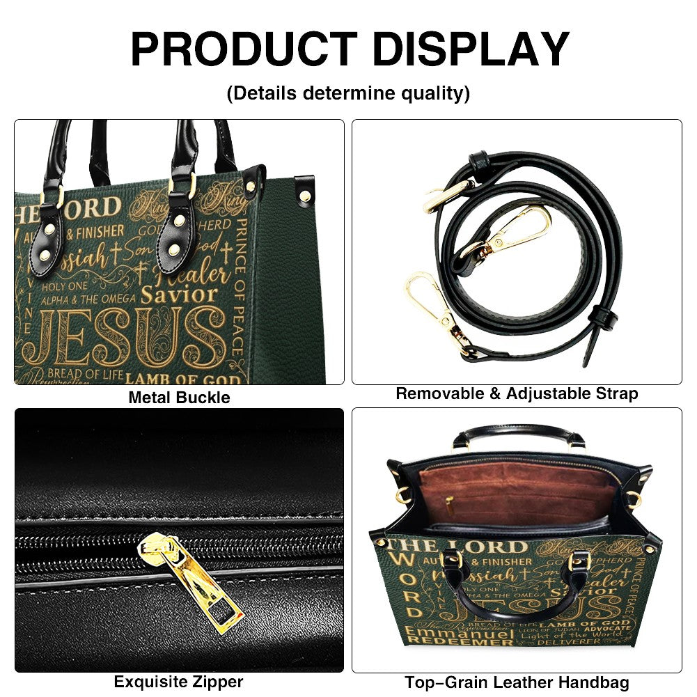 CHRISTIANARTBAG Personalized Leather Handbag - Custom [COLOR] Purse with [NAME/DESIGN] Print - Religious Gifts for Women CAB0171626