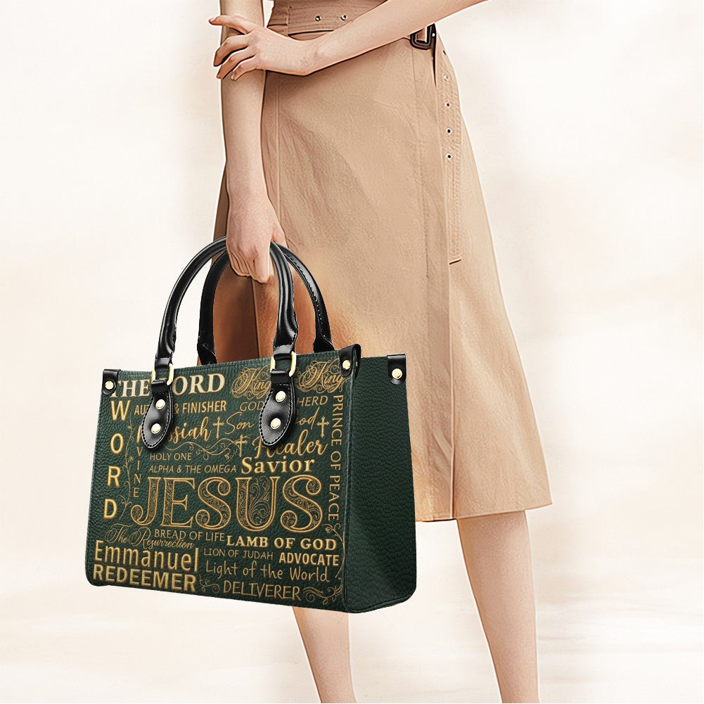 CHRISTIANARTBAG Personalized Leather Handbag - Custom [COLOR] Purse with [NAME/DESIGN] Print - Religious Gifts for Women CAB0171626