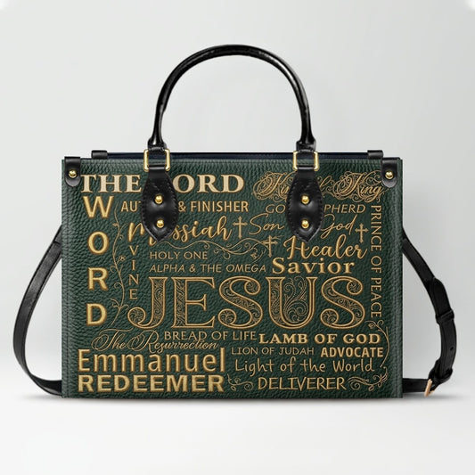 CHRISTIANARTBAG Personalized Leather Handbag - Custom [COLOR] Purse with [NAME/DESIGN] Print - Religious Gifts for Women CAB0171626