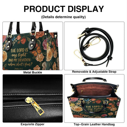 CHRISTIANARTBAG | Personalized Leather Handbag - Floral Psalm 27:1 Bible Verse Gift