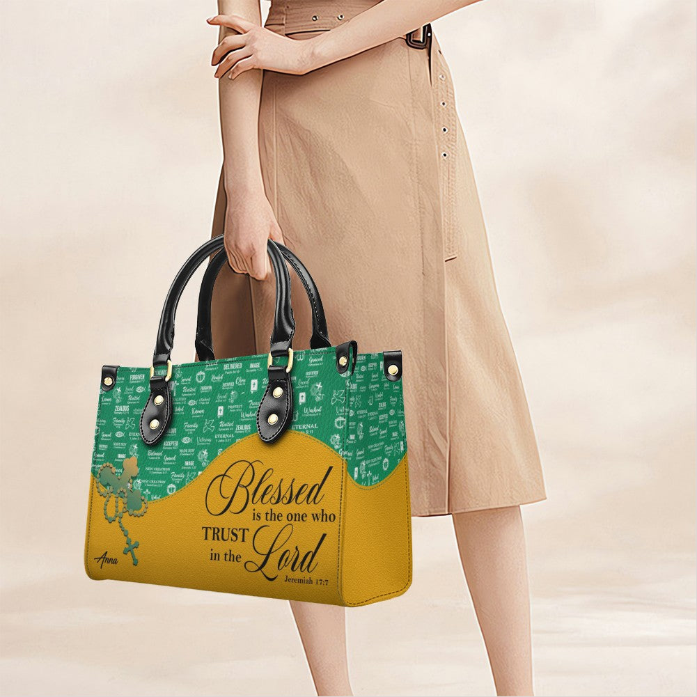Personalized Leather Handbag with Custom Name & Bible Verse – CHRISTIANARTBAG Christian Gift