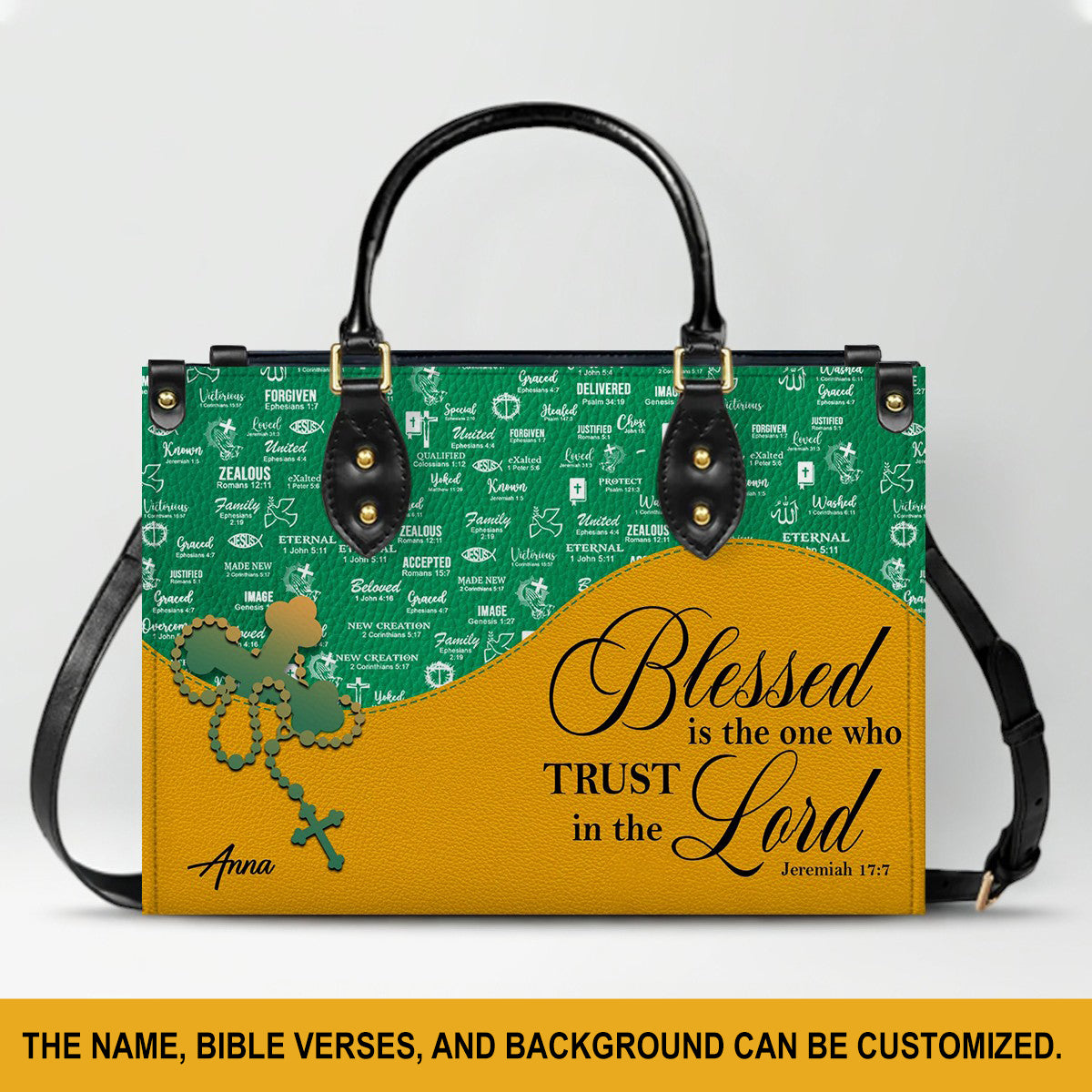 Personalized Leather Handbag with Custom Name & Bible Verse – CHRISTIANARTBAG Christian Gift