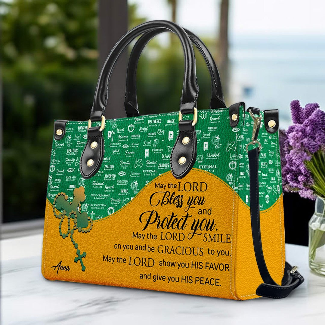 Personalized Leather Handbag with Custom Name & Bible Verse – CHRISTIANARTBAG Christian Gift