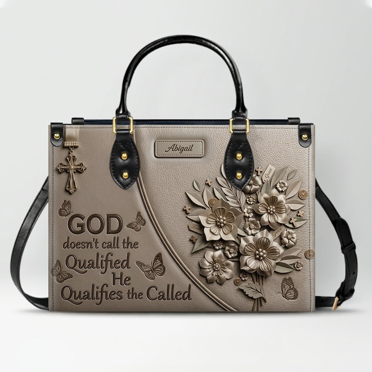 CHRISTIANARTBAG Personalized Leather Handbag | Personalized Christian Gift for Her | CHRISTIANARTBAG CAB0171126