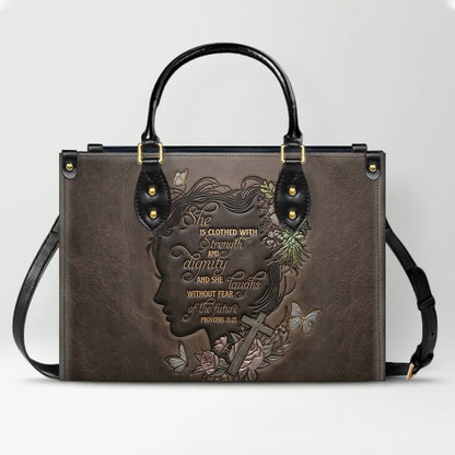 CHRISTIANARTBAG Personalized Leather Handbag - Custom Proverbs 31 in Burgundy - CAB0171326