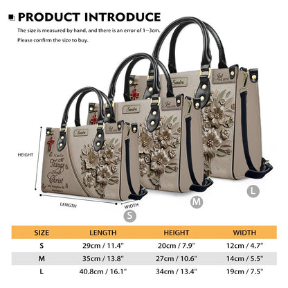 Personalized Christian Leather Handbag with Custom Name & Birthstone - "I Can Do All Things Through Christ" Philippians 4:13 Purse | CHRISTIANARTBAG 01072526