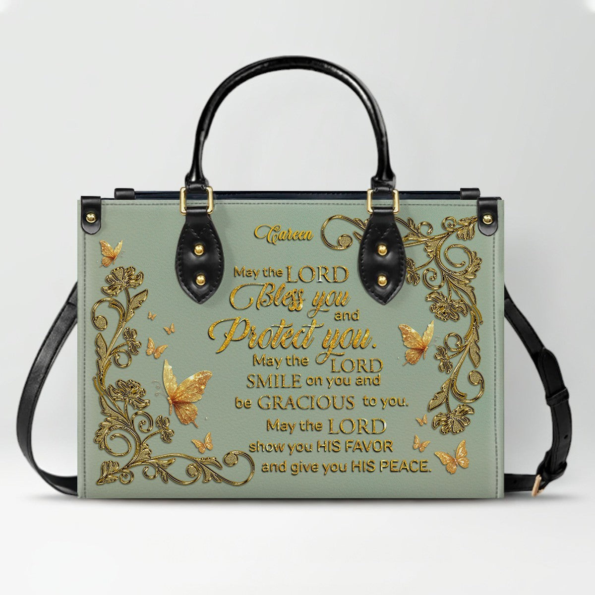CHRISTIANARTBAG Personalized Leather Handbag with Bible Verse – Custom Name & Color Christian Gift for Women - CAB020226