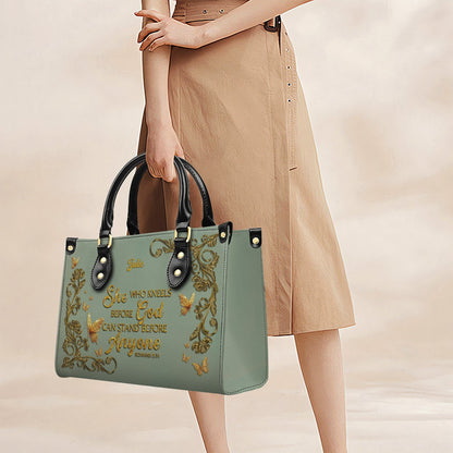 Personalized Leather Handbag & Long Wallet Set – Christian Bible Verse Gift for Women | CHRISTIANARTBAG CAB020226