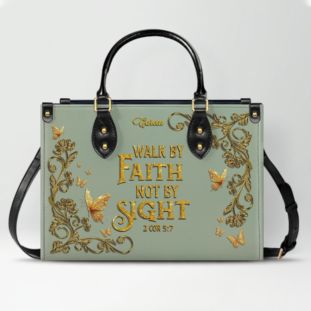 CHRISTIANARTBAG Personalized Leather Handbag with Bible Verse – Custom Name & Color Christian Gift for Women - CAB020226