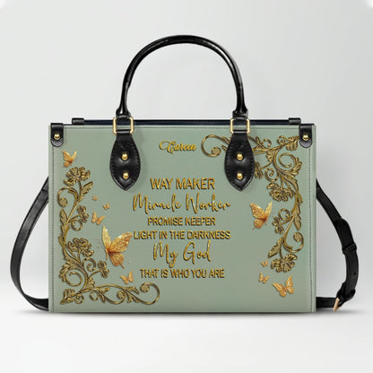 CHRISTIANARTBAG Personalized Leather Handbag with Bible Verse – Custom Name & Color Christian Gift for Women - CAB020226