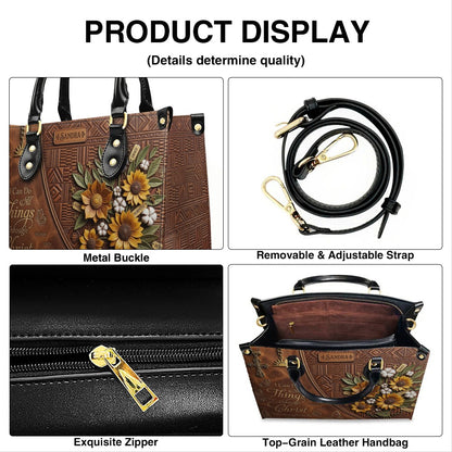 Custom Name Bible Verse Leather Handbag | Inspirational Christian Gift for Women | CHRISTIANARTBAG 01070826
