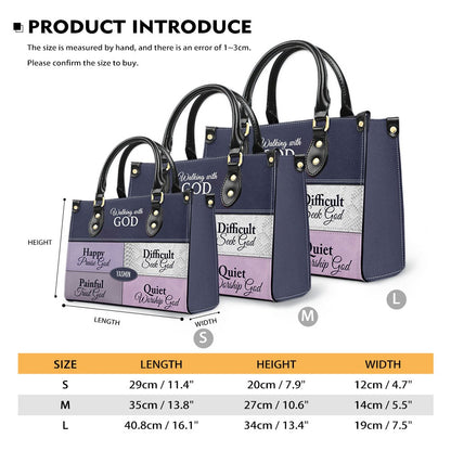Personalized Leather Handbag by CHRISTIANARTBAG - "Walking with God" Faith-Based Tote for Women