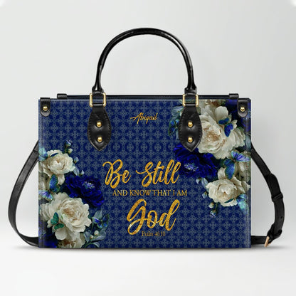 CHRISTIANARTBAG Personalized Leather Handbag - Custom Bible Verse & Name Floral Tote - Faith-Inspired Women's Satchel