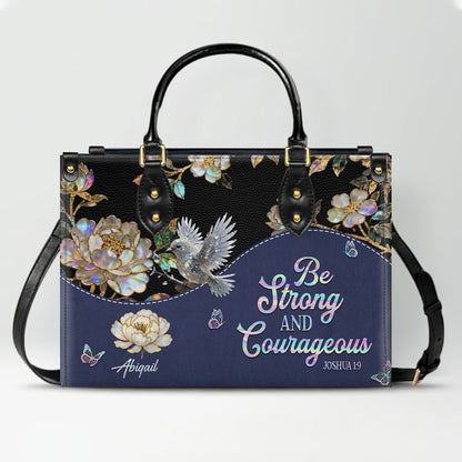 Personalized Leather Handbag – Christian Purse | Mother of Pearl Style | CHRISTIANARTBAG CAB123025