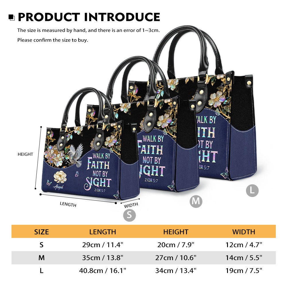 Personalized Leather Handbag – Christian Purse | Mother of Pearl Style | CHRISTIANARTBAG CAB123025