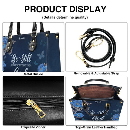 Christian Leather Purse Navy with Personalized Name & Custom Bible Verse | CHRISTIANARTBAG Luxury Bag CAB01121425