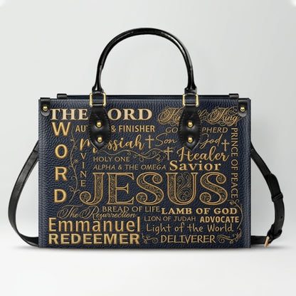 CHRISTIANARTBAG Personalized Leather Handbag - Custom [COLOR] Purse with [NAME/DESIGN] Print - Religious Gifts for Women CAB0171626