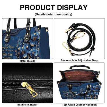 Personalized Mom Leather Handbag & Wallet Set – Custom Name Floral Butterfly Purse for Mother's Day Birthday Gift – CHRISTIANARTBAG CAB01100826