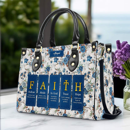 Personalized Christian Leather Handbag – Custom Name Faith-Inspired Gift for Women