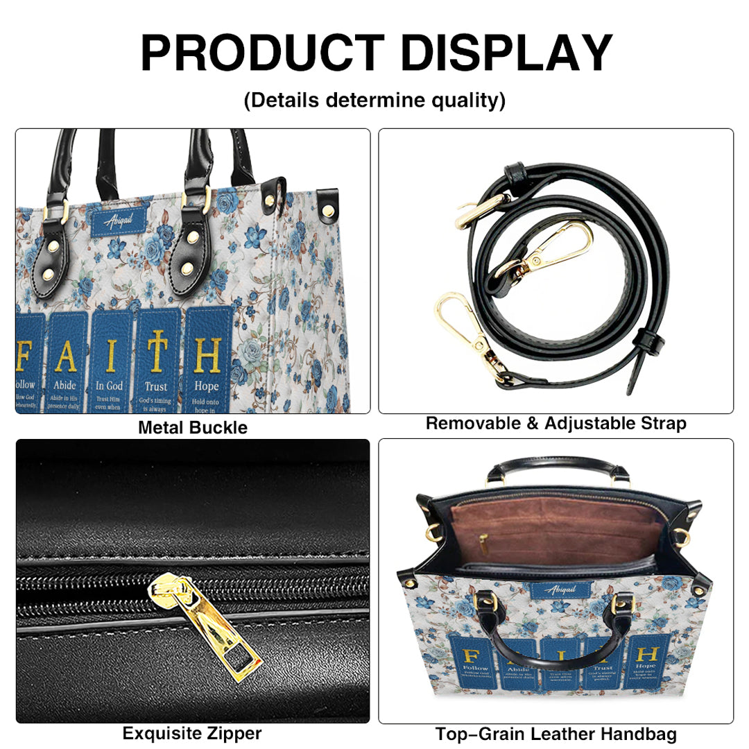Personalized Christian Leather Handbag – Custom Name Faith-Inspired Gift for Women