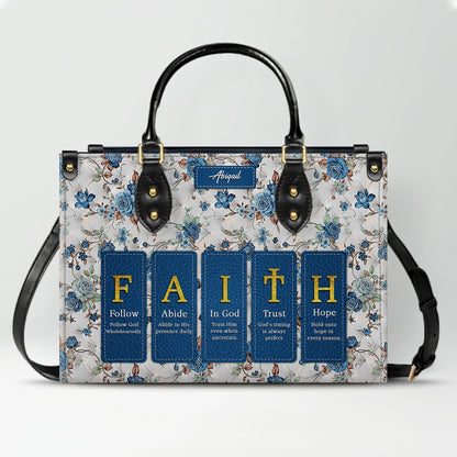 Personalized Christian Leather Handbag – Custom Name Faith-Inspired Gift for Women