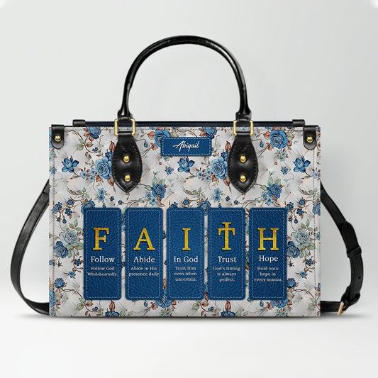 Personalized Christian Leather Handbag – Custom Name Faith-Inspired Gift for Women
